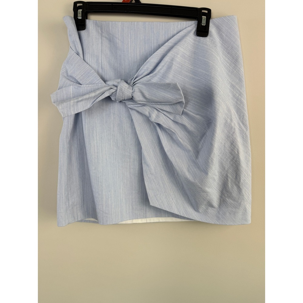 LOFT Outlet Blue White Wrap Skirt Women's Size 8 Summer Mini Lightweight Casual